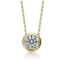 Rachel Glauber rg white gold plated with diamond cubic zirconia round solitaire bezel floating pendant necklace