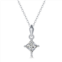 Stella Valentino sterling silver with 1ctw lab created moissanite princess solitaire pendant necklace