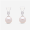 Ina Mar 18k white gold white fresh water 10mm pearls and diamond drop earrings e4097fw