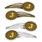 Carolines Treasures cj1053-jhcs4 letter j chevron black & gold barrettes hair clips, set of 4