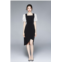Kaimilan black & white office fitted squareneck short sleeve above knee dress