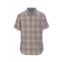 North River mens cozy cotton short sleeve plaid shirt in tan
