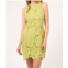 Adelyn rae cassie 3d crochet mini dress in lime green