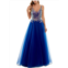 TLC Say Yes To The Prom juniors womens mesh sequined evening dress