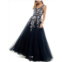 TLC Say Yes To The Prom juniors womens mesh embroidered evening dress
