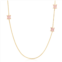 Paige Novick 14k yellow gold 3 stone square cut 5mm gemstone adjustable brillo chain 16 inches to 18 inches