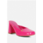 Rag & Co neoplast pink patent pu block heeled mules