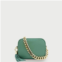 Apatchy London pistachio leather crossbody bag with gold chain strap