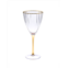 Classic Touch Decor set of 6 textured wine glasses with gold stem and rim