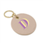 Harper James lynne shadowed monogramed round keychain in blush