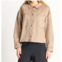 Dex faux suede button front jacket in taupe