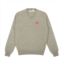 Comme Des Garcons play heather grey heart v-neck sweater