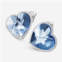 Baccarat sterling silver, blue crystal heart and star drop earrings 2812859