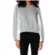 Bobi crewneck sweatshirt w/ poplin insets in heather grey/ white