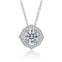 Stella Valentino sterling silver with 1ctw lab created moissanite round halo vintage style pendant necklace