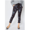 Jacqueline B Clothing double stripe camo pants in charcoal