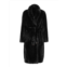 max mara womens adorato faux fur black long coat