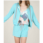 MOLLY BRACKEN relaxed towelling jacket in turquoise