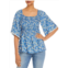 Status by Chenault womens floral smocked blouse
