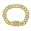 Stephen Oliver 18k gold figaro link cz bracelet