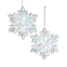 Kurt Adler 5in clear/iridescent snowflake ornament set of 12