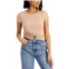 Just Polly juniors womens ribbed cropped t-shirt