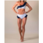 Angela Horton fisher island bikini top in white/navy