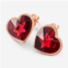 Baccarat vermeil, red crystal heart and star drop earrings 2813113
