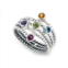 Samuel B. Jewelry sterling silver multi band with multi gemstones
