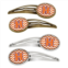 Carolines Treasures cj1062-hhcs4 letter h chevron orange & regalia barrettes hair clips, set of 4