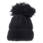 Nirvanna Designs pom rib fold hat in black