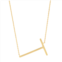 MAX + STONE 10k solid yellow gold large sideways block letter initial with extendable cable chain, 16 to 18 inches
