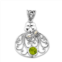Samuel B. Jewelry sterling silver and 18k yellow gold peridot dragonfly pendant