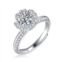 Stella Valentino sterling silver with 2ctw lab created moissanite tulip pave engagement adjustable ring
