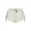 ONE TEASPOON chaos walking fringed leather bandit shorts in white