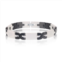 Metallo stainless steel black white and gray link bracelet