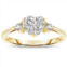 Stella Valentino sterling silver 14k yellow gold plated with 1.25ctw lab created moissanite heart ring