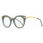 Pomellato womens oval eyeglasses pm0041o 004 blue glitter/gold 46mm