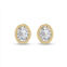 Lab Grown Diamonds lab grown 1/4 ctw oval bezel set solitaire diamond earrings in 14k yellow gold