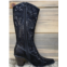 Helen tall sequin boots in black