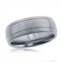 Blackjack brushed silver double stripe tungsten ring
