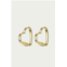 F+H Studios hardcore love heart statement earrings in gold/clear