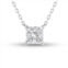 Lab Grown Diamonds lab grown 1/2 ctw floating princess cut diamond solitaire pendant in 14k white gold