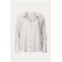 By Together pleated button-down satin shirt in pearl