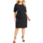 Connected Apparel plus womens polka dot ruched shift dress