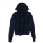 Unravel Project navy blue ruffle zip up hooded sweatshirt