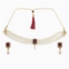 SOHI gold-plated white maroon faux-ruby beaded jewellery set