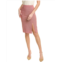 Pink Tartan front slit wool-blend pencil skirt