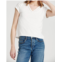 Another Love milo cuffed sleeve top in white