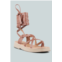 Rag & Co X bledel tan lace up square toe gladiator sandals
